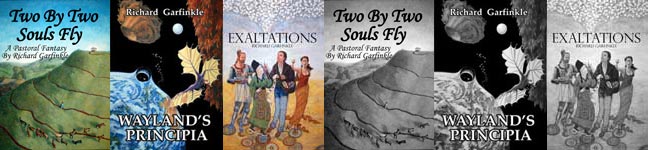 three covers in a row in color and in black and white as they would show on a Kindle